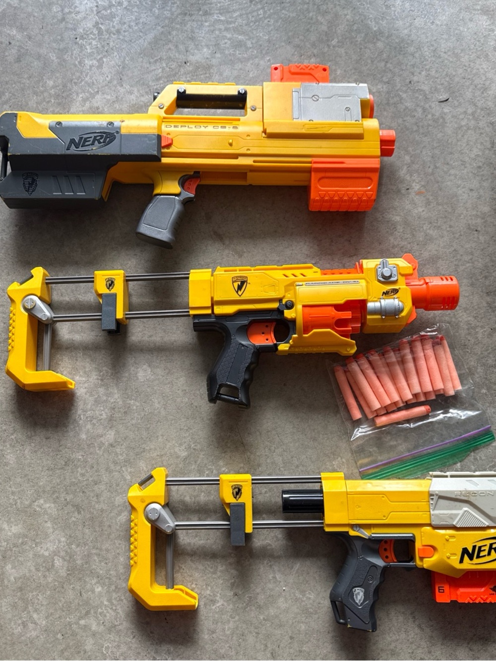 Nerf N-Strike Deploy /Recon /Barricade lot Used Darts